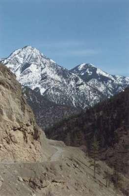 View of Bridge River Valley during flooding, late 1950s