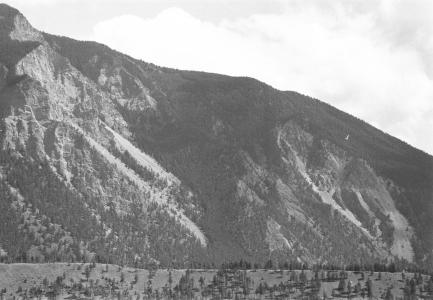 Fountain Ridge from Cayoosh Creek, photo Mike Cleven 1996