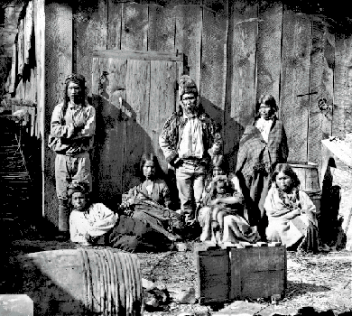 BC Archives # G-04397, group of Indians near Lytton, c.1880, ph. Maynard