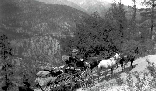 BC Archives # I-57564, Stagecoach on the Lytton Road, 1904 (F. Swannell Photo)