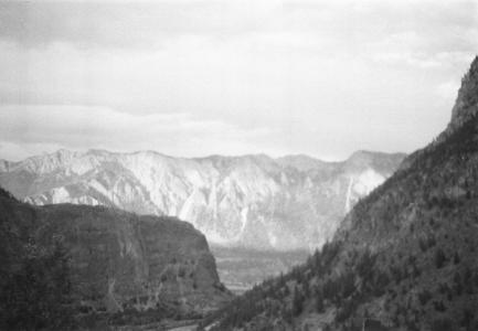 View of Fountain Ridge through Nkoomptch, from Cayoosh Canyon Road, photo: Mike Cleven