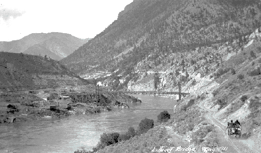 Old Royal Engineers' Bridge and BCR Bridge, Lillooet Canyon