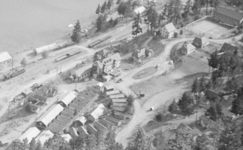 View of old Bridge River townsite from above